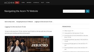 Logging in to the new Acorn TV site : Acorn TV Help Center