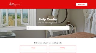 Virgin Experience Days Help Center home page