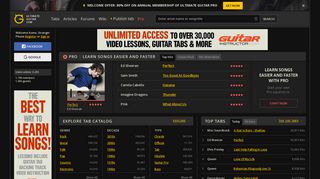 ULTIMATE GUITAR TABS - 1,100,000 songs catalog with free Chords ...