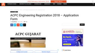 ACPC Engineering Registration 2018 - Application Form | AglaSem ...