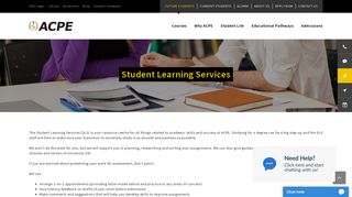 Student Learning Services | ACPE