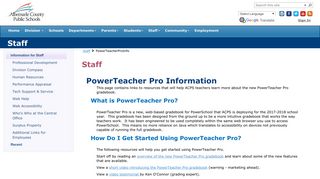 PowerTeacher Pro Information - Albemarle County Public Schools
