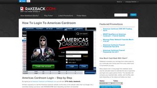 How To Login To Americas Cardroom - Rakeback.com