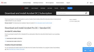 Download and install Acrobat DC subscription - Adobe Help Center