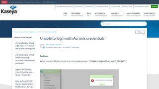 Unable to login with Acronis credentials – Kaseya Support ...