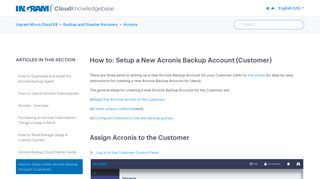 How to: Setup a New Acronis Backup Account (Customer) – Ingram ...