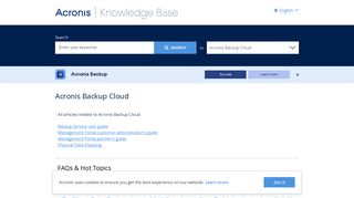 Acronis Backup Cloud | Knowledge Base