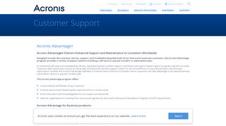Customer Service & Support - Acronis