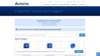 Customer Service and Support - Acronis
