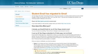 Gmail Migration - Educational Technology Services