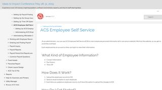 ACS Employee Self Service - Help Centers - ACS Technologies