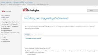 Installing and Upgrading OnDemand - Help Centers - ACS Technologies