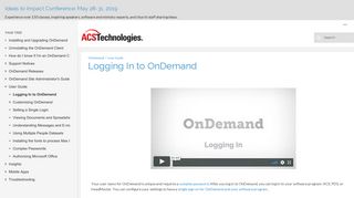 Logging In to OnDemand - Help Centers - ACS Technologies