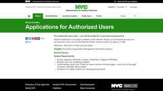 ACS - Applications for Authorized Users - NYC.gov