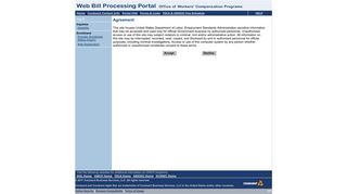 Web Bill Processing Portal - Agreement - OWCP.dol.acs-inc.com