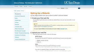 Set Up a Website - Educational Technology Services