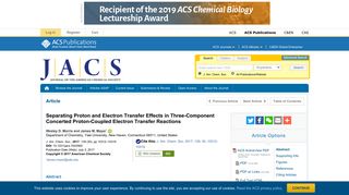 Separating Proton and Electron Transfer Effects in ... - ACS Publications