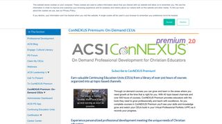 ConNEXUS Premium: On-Demand CEUs | Association of Christian ...