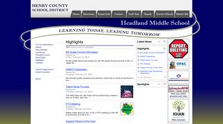Headland Middle School: Highlights - ACT Aspire Practice