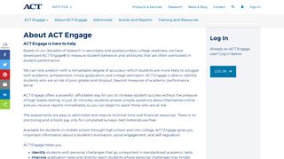 About ACT Engage - How Engagement Helps Identify At-Risk Students