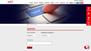 Support New Complaint | ACTCORP - ACT Fibernet