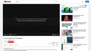 How to login to ACT broadband - YouTube