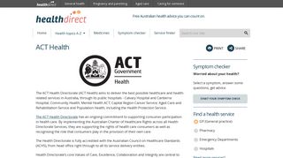 ACT Health | healthdirect