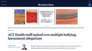 ACT Health staff sacked over multiple bullying, harassment allegations