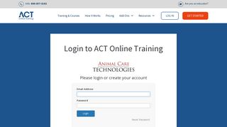 Login to ACT Online Training - Veterinary Videos - LMS