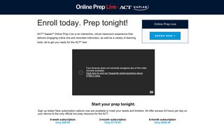 ACT Kaplan Online Prep Live - Get Started