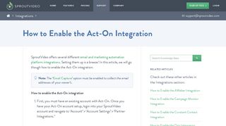 How to Enable the Act-On Integration | Video Hosting for Businesses ...