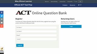 ACT Online Question Bank Register/Login – Official ACT Test Prep