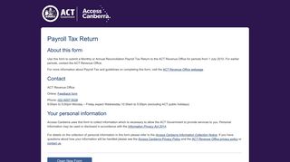 Payroll Tax Return - Access Canberra - ACT Government