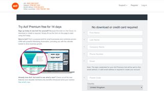 Free 14 day trial - Act! Premium Cloud
