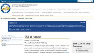 End-of-Course - Kentucky Department of Education