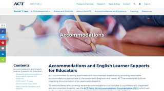 Testing Accommodations | The ACT Test | ACT