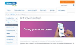 Self service platform - ActewAGL
