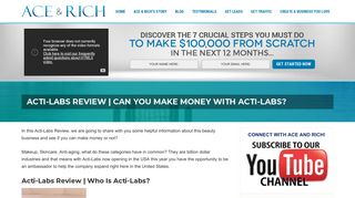 Acti-Labs Review | Can You Make Money With Acti-Labs ?