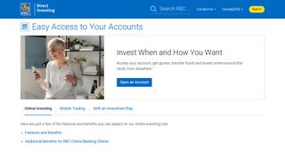 Easy Access to Your Accounts - RBC Direct Investing