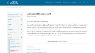 Signing up for an account – Action Network