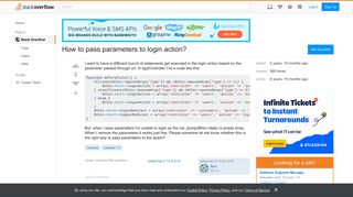 How to pass parameters to login action? - Stack Overflow