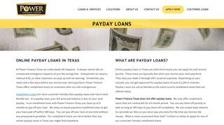 Online Payday Loans in Texas | Power Finance Texas