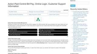 Action Pest Control Bill Pay, Online Login, Customer Support Information