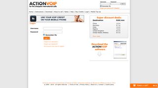 Login - Actionvoip | cheap calls all over the world