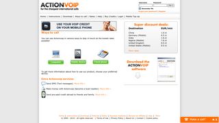 Actionvoip.com - Actionvoip start saving on your international calls now!