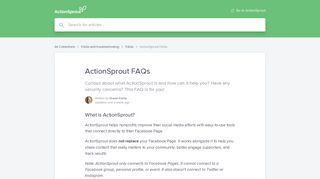 ActionSprout FAQs | ActionSprout Help Center