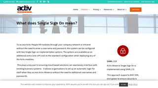 Single Sign on | Activ Absence Management Software