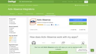 Activ Absence Integrations | GetApp®