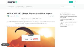 Office 365 SSO (Single Sign-on) and User import – absence.io/en