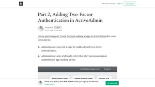 Part 2, Adding Two-Factor Authentication in ActiveAdmin - Medium
